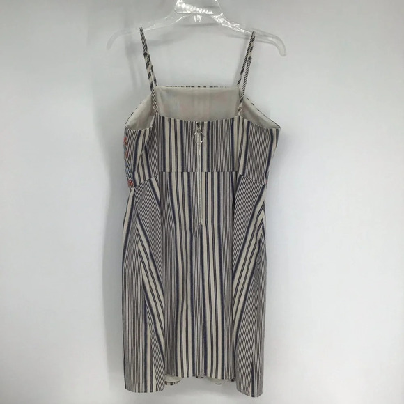 Altar’d State Ditsy embroidered Floral Pinstripe Sleeveless Mini Dress Size Med - Picture 2 of 9